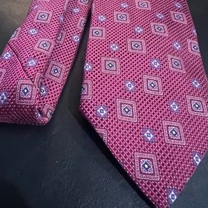 Canali Maroon Textured Silk Tie